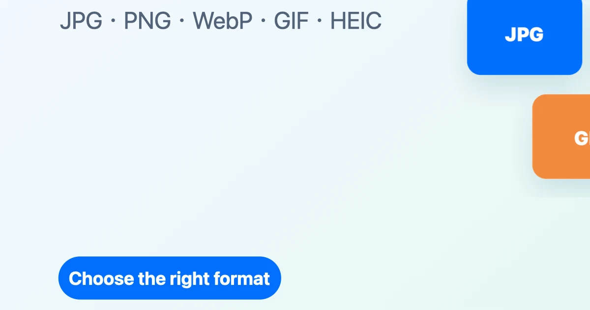 JPG vs PNG vs WebP vs GIF vs HEIC: Which Image Format Should You Use?